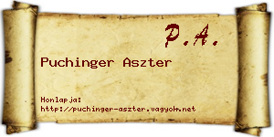 Puchinger Aszter névjegykártya